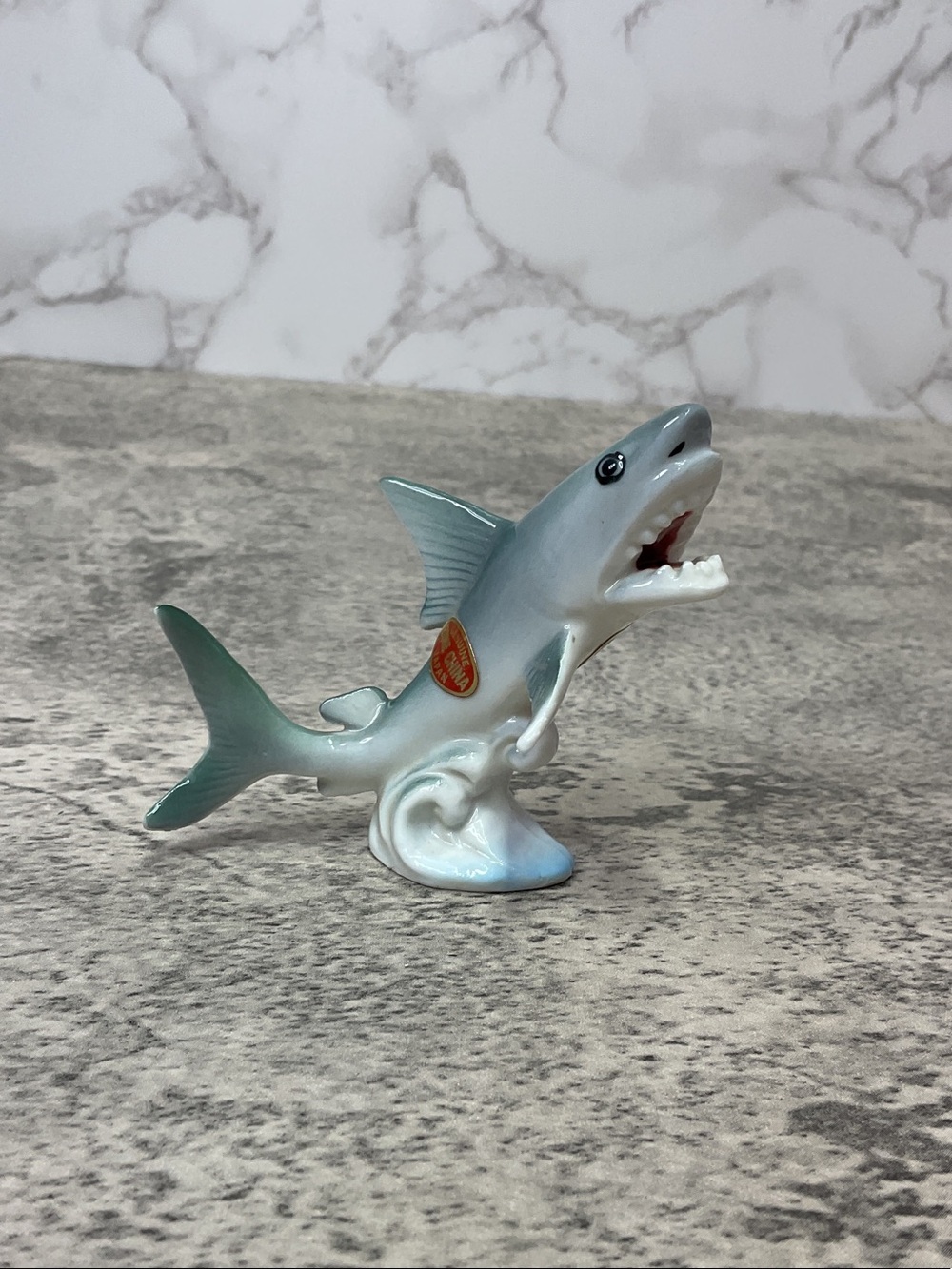 Vintage Japan Bone China Great White Shark Figurine